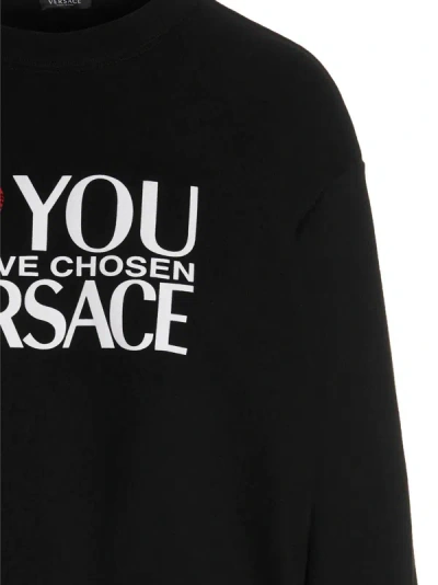 Shop Versace 'i Love You' Hoodie In Black