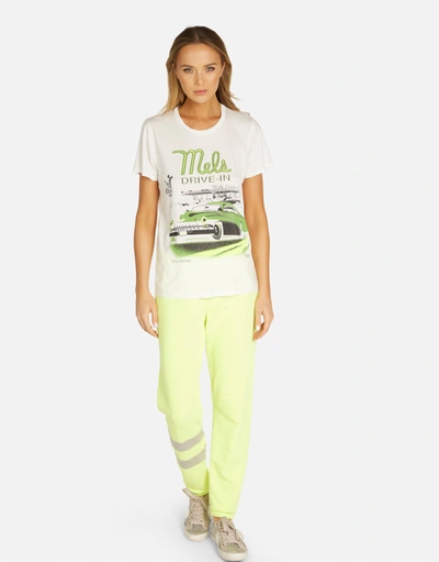 Lauren Moshi Henrietta Mels Drive-in In Neon Citrus/heather Grey