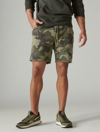 Shop Lucky Brand Men's Sueded Terry Camo Short In Green