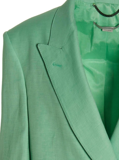 Shop Stella Mccartney Oversize Blazer Jacket In Green