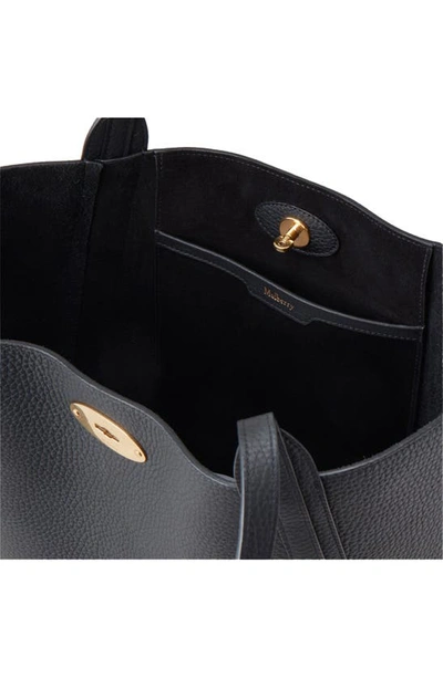Shop Mulberry Bayswater Heavy Grain Leather North/south Tote In Black