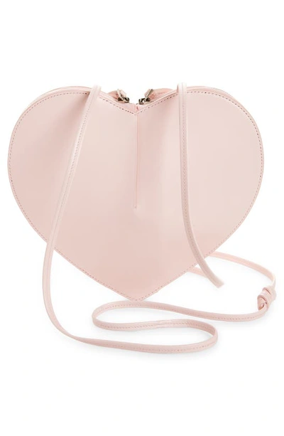 Shop Alaïa Le Coeur Leather Crossbody Bag In 420 Rose Dragee