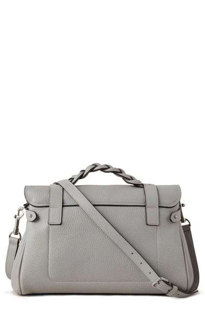 Shop Mulberry Alexa Leather Satchel In Pale Grey