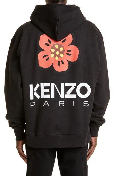 Shop Kenzo Boke Flower Graphic Hoodie In Black
