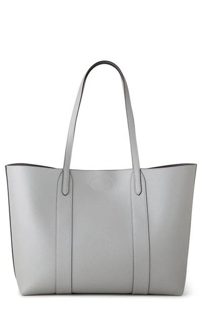 Shop Mulberry Bayswater Leather Tote In Pale Grey