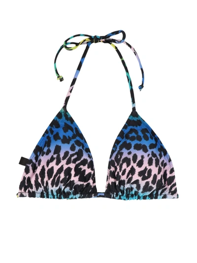Shop Ganni 'leopard' Bikini Top
