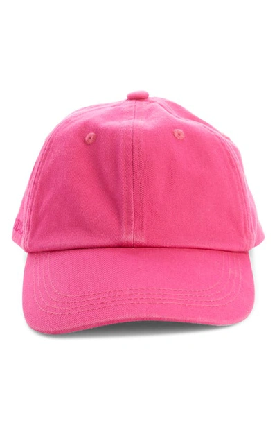 Shop Acne Studios Carliy Logo Cotton Twill Baseball Cap In Neon Pink