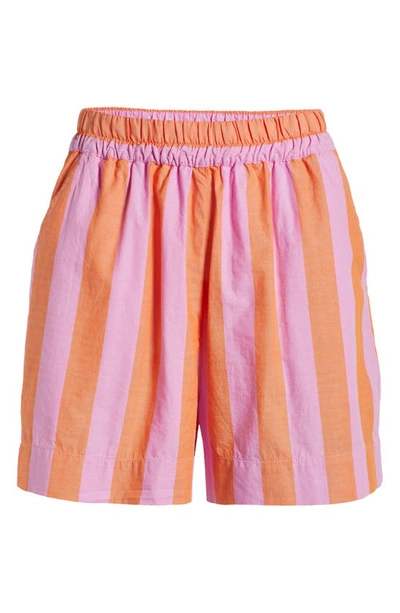 Shop Xirena Caysen Stripe Cotton Shorts In Pomelo Stripe