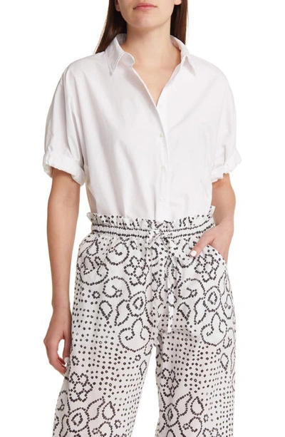 Shop Xirena Teddy Cotton Button-up Shirt In White