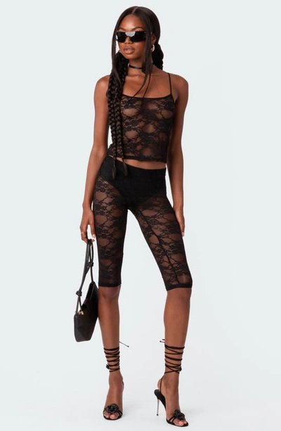Edikted Gianna Sheer Lace Camisole In Black