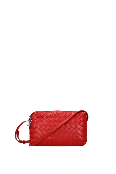 Shop Bottega Veneta Crossbody Bag Leather Red Lipstick