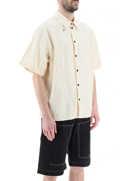 Shop Msgm Jacquard Cotton Short Sleeve Shirt
