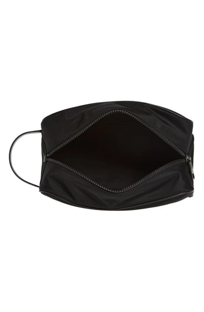 Shop Dolce & Gabbana Rubberized Logo Nylon Blend Toiletry Bag In Black/ Black