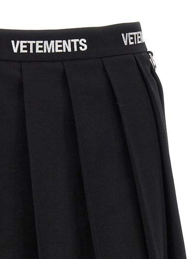 Shop Vetements Logo School Girl Skirt Skirts Black