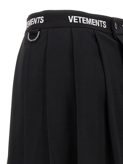 Shop Vetements Logo School Girl Skirt Skirts Black