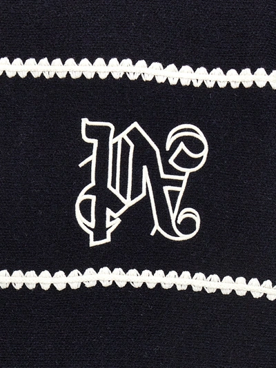 Shop Palm Angels Pa Monogram Striped Sweater Sweater, Cardigans Blue