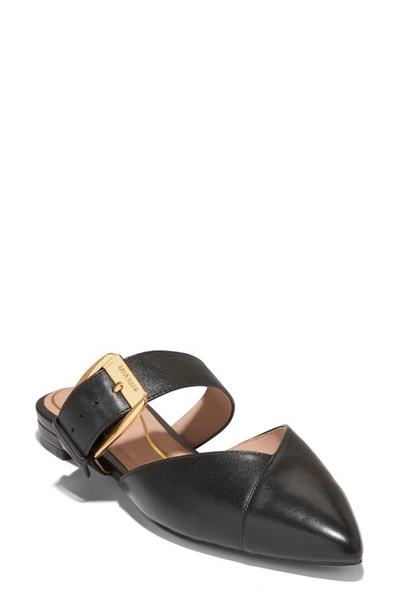 Shop Cole Haan Vandam Pointed Toe Mule In Black Leather