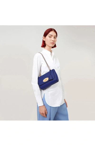 Shop Mulberry Lily Heavy Grain Leather Convertible Shoulder Bag In Pigment Blue