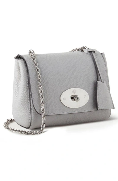 Shop Mulberry Lily Heavy Grain Leather Convertible Shoulder Bag In Pale Grey