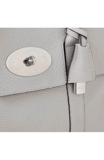 Shop Mulberry Bayswater Leather Satchel In Pale Grey