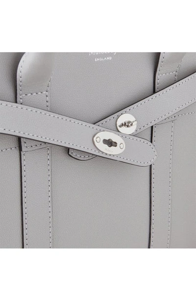 Shop Mulberry Small Zipped Bayswater Leather Satchel In Pale Grey