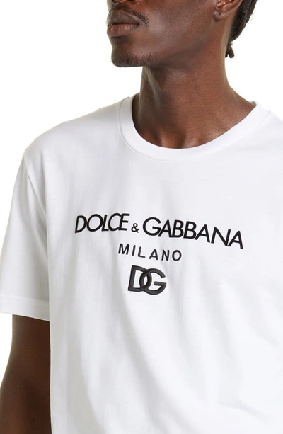 Shop Dolce & Gabbana Dolce&gabbana Dg Embroidered Logo T-shirt In White