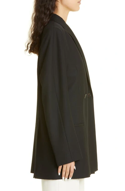 Totême Loreo Oversized Double-breasted Woven Blazer In Black