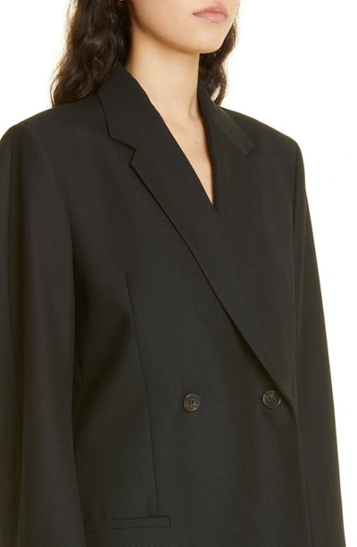 Totême Loreo Oversized Double-breasted Woven Blazer In Black