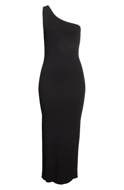 Shop Totême Rib One-shoulder Dress In Black