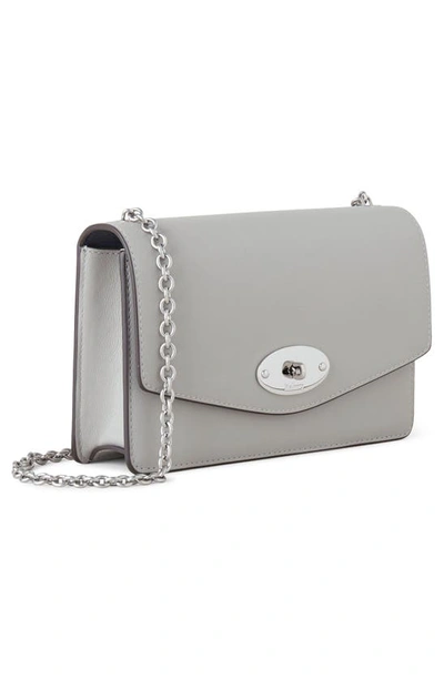 Shop Mulberry Small Darley Leather Clutch In Pale Grey