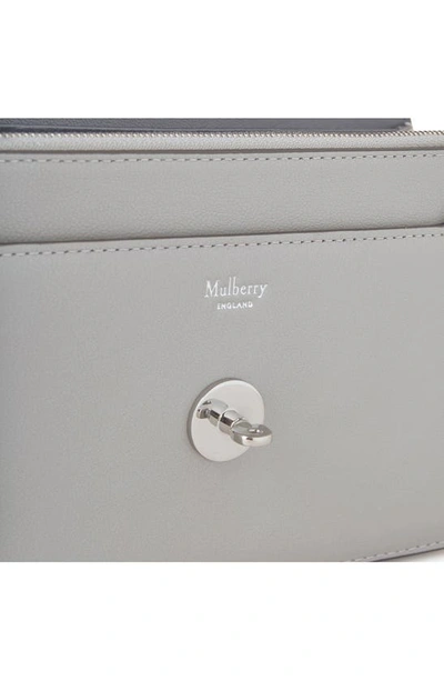 Shop Mulberry Small Darley Leather Clutch In Pale Grey