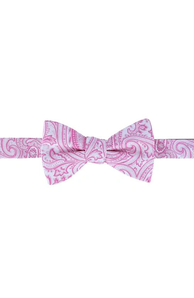 Shop Trafalgar Sutton Pre-tied Silk Bow Tie In Pink Paisley
