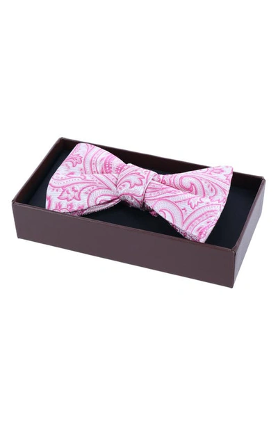 Shop Trafalgar Sutton Pre-tied Silk Bow Tie In Pink Paisley