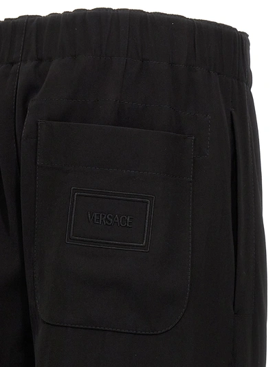Shop Versace Twill Pants Black