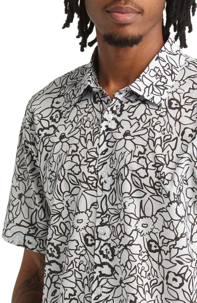 Shop Good Man Brand Big On-point Short Sleeve Organic Cotton Button-up Shirt In Marker Floral