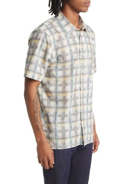 Shop Good Man Brand Big On-point Short Sleeve Organic Cotton Button-up Shirt In Modern Twill Plaid