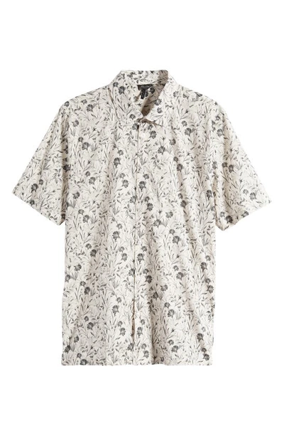 Shop Good Man Brand Big On-point Short Sleeve Organic Cotton Button-up Shirt In Minimal Nature