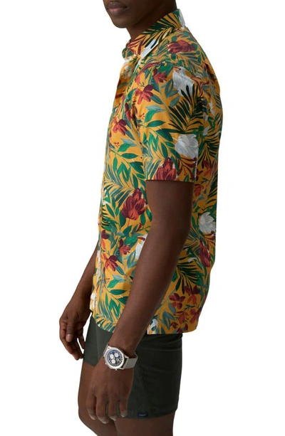 Shop Good Man Brand Big On-point Short Sleeve Organic Cotton Button-up Shirt In Tahiti Floral