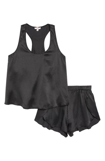 Shop Lunya Racerback Washable Silk Short Pajamas In Black Ellipsis