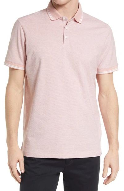 Shop Nordstrom Contrast Collar Polo In Pink Glass Feeder Stripe