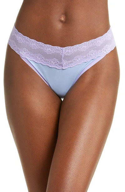Shop Natori Bliss Perfection Thong In Bluebell/ Violet