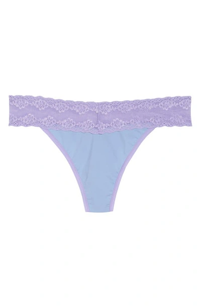 Shop Natori Bliss Perfection Thong In Bluebell/ Violet