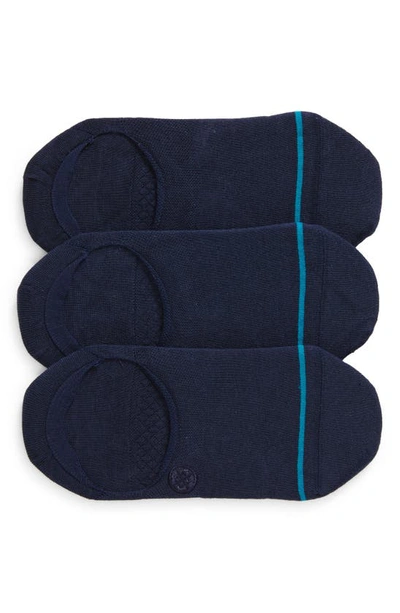 Shop Stance Icon Assorted 3-pack No-show Socks In Dark Navy