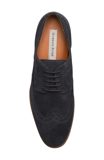 Shop Gordon Rush Concord Wingtip Derby In Navy Suede