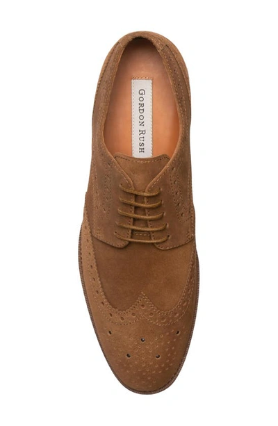 Shop Gordon Rush Concord Wingtip Derby In Tan Suede