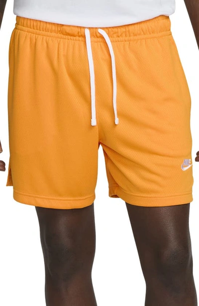 Shop Nike Club Flow Mesh Shorts In Sundial/ White