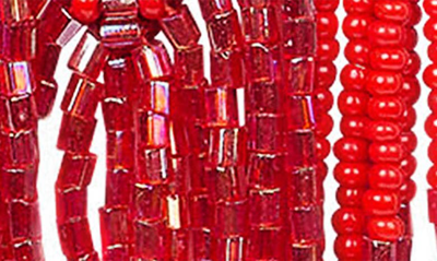 Shop Deepa Gurnani Jody Beaded Tassel Earrings In Red
