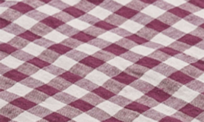 Shop Piglet In Bed Gingham Linen Fitted Sheet In Berry