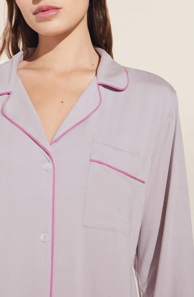 Shop Eberjey Gisele Jersey Knit Pajamas In Purple Dust/ Italian Rose