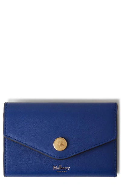 Shop Mulberry Bifold Leather Card Case In Pigment Blue